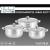 Set de Oale din Oțel Inoxidabil cu Capac din Sticlă, 5,5 / 7 / 8,5 Litri Handy KitchenServ