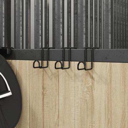 Suporturi pentru căpăstru, 3 buc., negru, oțel GartenMobel Dekor