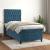 Pat box spring cu saltea, albastru închis, 100x200 cm, catifea GartenMobel Dekor
