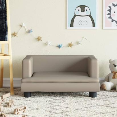 Canapea pentru copii, cappuccino, 60x40x30 cm, piele ecologică GartenMobel Dekor