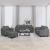 Set de canapele cu perne, 4 piese, gri închis, material textil GartenMobel Dekor