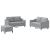 Set de canapele cu perne, 3 piese, gri deschis, textil GartenMobel Dekor