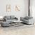 Set de canapele cu perne, 3 piese, gri deschis, textil GartenMobel Dekor