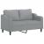 Set de canapele cu perne, 3 piese, gri deschis, textil GartenMobel Dekor