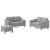 Set de canapele cu perne, 3 piese, gri deschis, textil GartenMobel Dekor