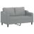 Set de canapele cu perne, 3 piese, gri deschis, textil GartenMobel Dekor