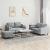 Set de canapele cu perne, 3 piese, gri deschis, textil GartenMobel Dekor