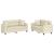 Set de canapele cu perne, 2 piese, crem, piele ecologică GartenMobel Dekor