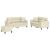 Set de canapele cu perne, 3 piese, crem, piele ecologică GartenMobel Dekor