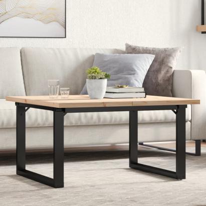 Masă de cafea, cadru O, 90x90x45,5 cm, lemn masiv pin și fontă GartenMobel Dekor