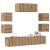 Set dulap TV 7 piese montat pe perete Stejar artizanal GartenMobel Dekor
