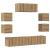 Set dulap TV 7 piese montat pe perete Stejar artizanal GartenMobel Dekor