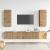 Set dulap TV 4 piese montat pe perete Stejar artizanal GartenMobel Dekor