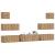 Set dulap TV 7 piese montat pe perete Stejar artizanal GartenMobel Dekor
