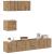 Set dulap TV 4 piese montat pe perete Stejar artizanal GartenMobel Dekor