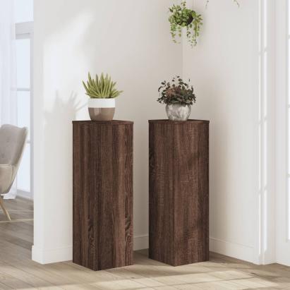 Suporturi plante 2 buc. stejar maro 25x25x80cm lemn prelucrat GartenMobel Dekor