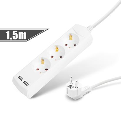 Prelungitor 3 x 1,5 mm² - 1,5 m - cu 2 x USB Best CarHome