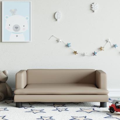 Canapea pentru copii, cappuccino, 80x45x30 cm, piele ecologică GartenMobel Dekor