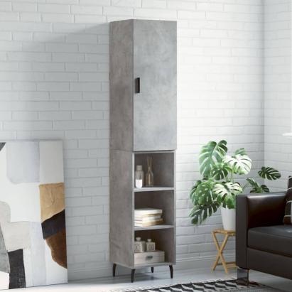 Dulap înalt, gri beton, 34,5x34x180 cm, lemn prelucrat GartenMobel Dekor