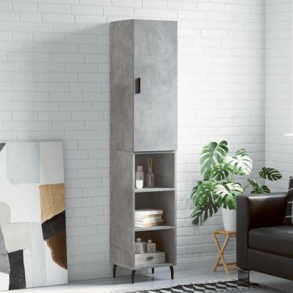 Dulap înalt, gri beton, 34,5x34x180 cm, lemn prelucrat GartenMobel Dekor