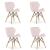Set 4 scaune stil scandinav, Artool, Lago, catifea, lemn, roz, 48x43x74 cm GartenVIP DiyLine