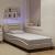Cadru de pat cu lumini LED, crem, 90x190 cm, textil GartenMobel Dekor