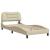 Cadru de pat cu lumini LED, crem, 90x190 cm, textil GartenMobel Dekor