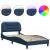 Cadru de pat cu lumini LED, albastru, 90x190 cm, textil GartenMobel Dekor