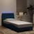 Cadru de pat cu lumini LED, albastru, 80x200 cm, catifea GartenMobel Dekor