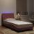 Cadru de pat cu lumini LED, roz, 80x200 cm, catifea GartenMobel Dekor