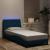 Cadru de pat cu lumini LED, albastru, 90x190 cm, catifea GartenMobel Dekor