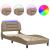 Cadru de pat cu lumini LED cappuccino 80x200 cm piele ecologică GartenMobel Dekor