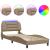 Cadru de pat cu lumini LED cappuccino 90x190 cm piele ecologică GartenMobel Dekor