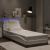 Cadru de pat cu lumini LED, alb, 80x200 cm, piele ecologică GartenMobel Dekor