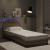 Cadru de pat cu lumini LED cappuccino 80x200 cm piele ecologică GartenMobel Dekor