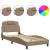 Cadru de pat cu lumini LED cappuccino 90x190 cm piele ecologică GartenMobel Dekor