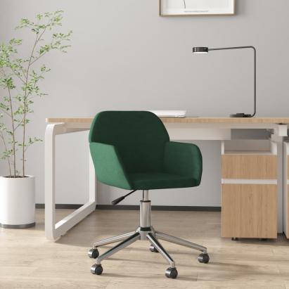 Scaun de birou pivotant, verde închis, textil GartenMobel Dekor