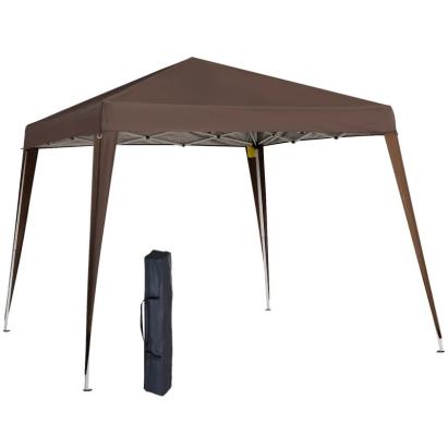 Pavilion pentru gradina/terasa, cadru otel, material Oxford, pliabil, cafeniu, 2.97x2.97x2.5 m GartenVIP DiyLine