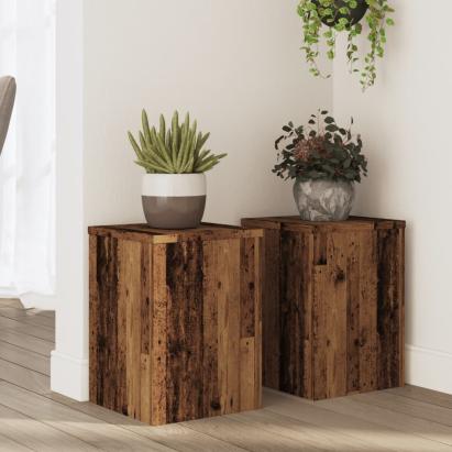 Suporturi de plante 2 buc. lemn vechi 25x25x35cm lemn prelucrat GartenMobel Dekor