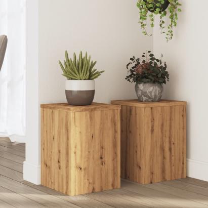 Suporturi de plante, 2 buc., stejar artizanal, 25x25x35cm, lemn GartenMobel Dekor