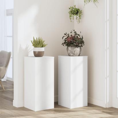 Suporturi de plante, 2 buc., alb, 30x30x70 cm, lemn prelucrat GartenMobel Dekor