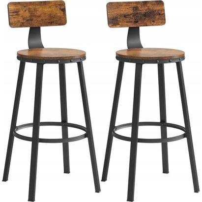 Set 2 scaune de bucatarie/bar, Artool, pal si otel, maro rustic, negru, 54x99 cm GartenVIP DiyLine