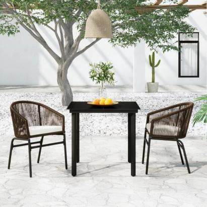 Set mobilier de grădină, 3 piese, maro GartenMobel Dekor