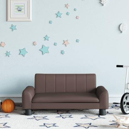 Canapea pentru copii maro 70x45x30 cm piele artificială GartenMobel Dekor