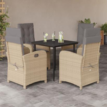 Set mobilier pentru grădină, 5 piese, cu perne, bej, poliratan GartenMobel Dekor