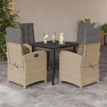 Set mobilier pentru grădină, 5 piese, cu perne, bej, poliratan GartenMobel Dekor