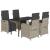 Set mobilier de grădină cu perne, 5 piese gri deschis poliratan GartenMobel Dekor