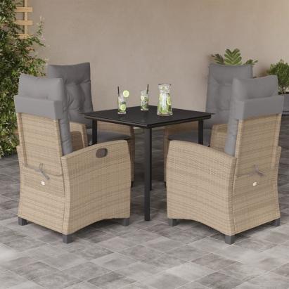 Set mobilier pentru grădină, 5 piese, cu perne, bej, poliratan GartenMobel Dekor