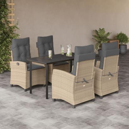 Set mobilier pentru grădină, 5 piese, cu perne, bej, poliratan GartenMobel Dekor