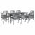 Set de sufragerie de grădină de 9 piese sticlă poliratan gri GartenMobel Dekor